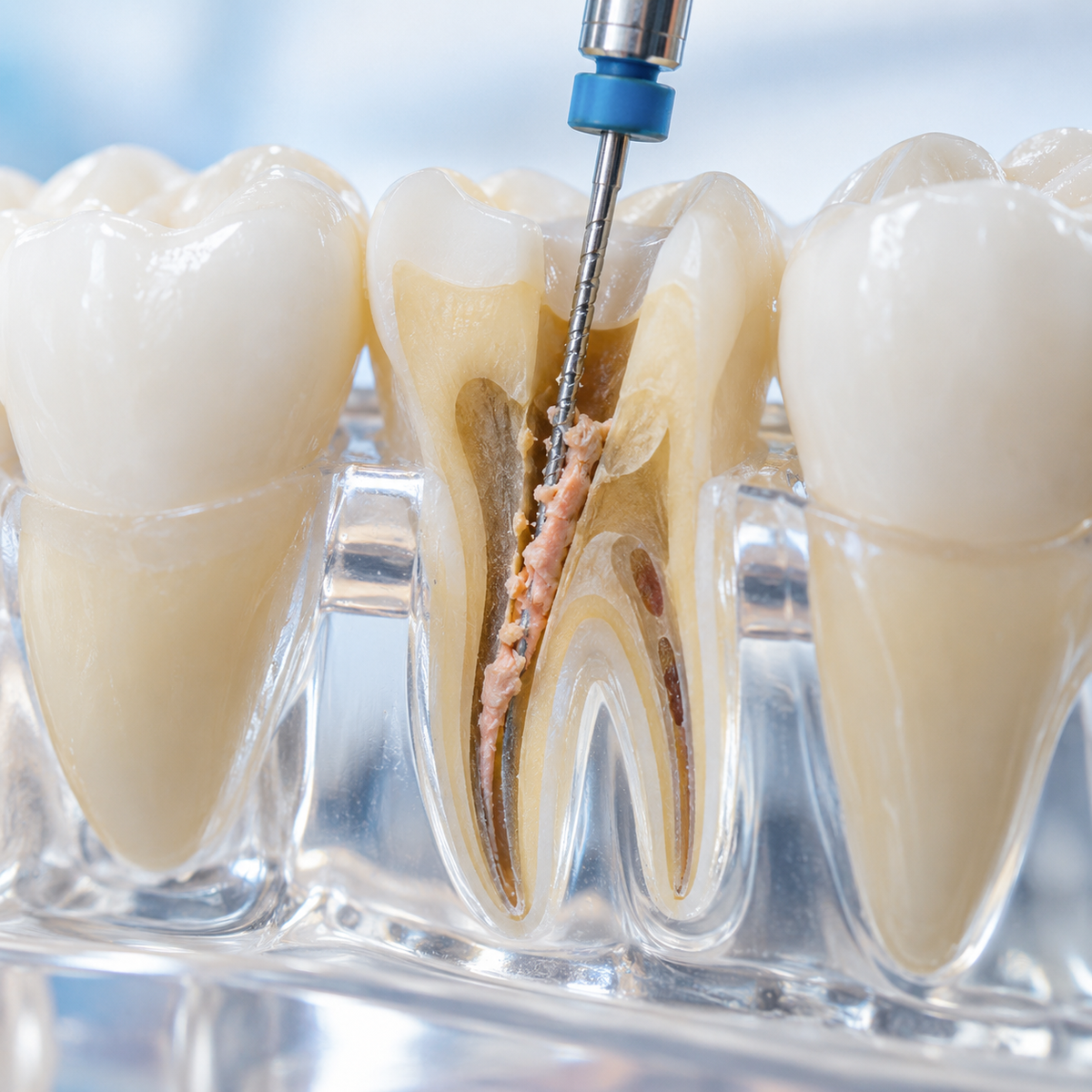 Imagen ilustrativa: Endodoncia retratamiento, eliminación — Clarity Dental